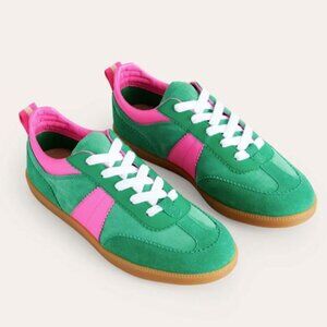 Boden Vibrant Green and Pink Sneakers